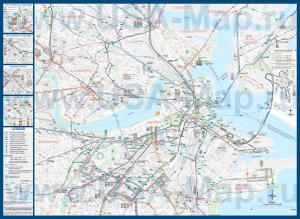 Подробная карта города Бостон