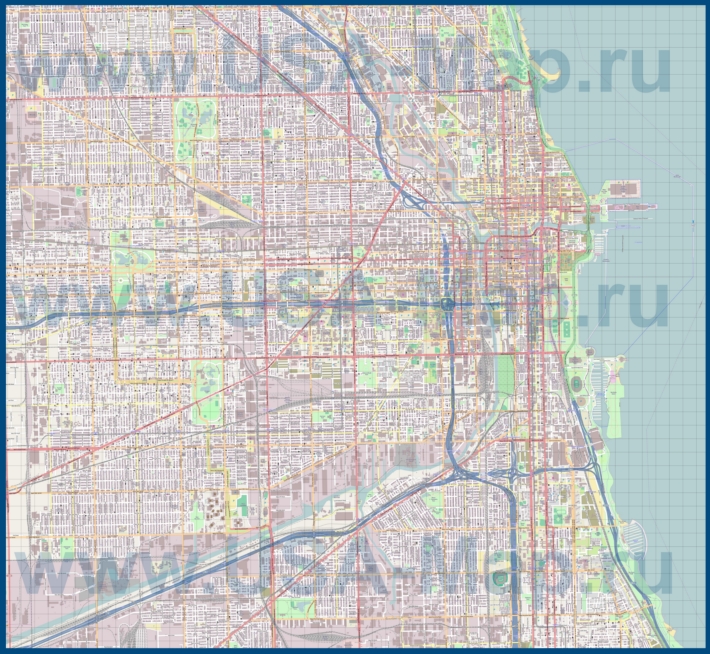 Подробная карта города Чикаго