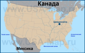 Цинциннати на карте США