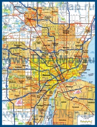 Подробная карта города Детройт