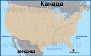 Майами на карте США