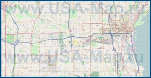Подробная карта города Милуоки