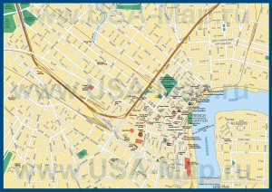 Карта Нового Орлеана с достопримечательностями