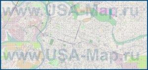 Подробная карта города Сакраменто