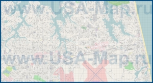 Подробная карта города Вирджиния-Бич