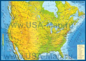 Физическая карта США