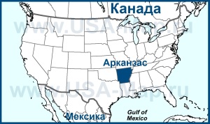 Арканзас на карте США