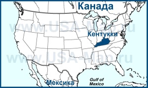 Кентукки на карте США