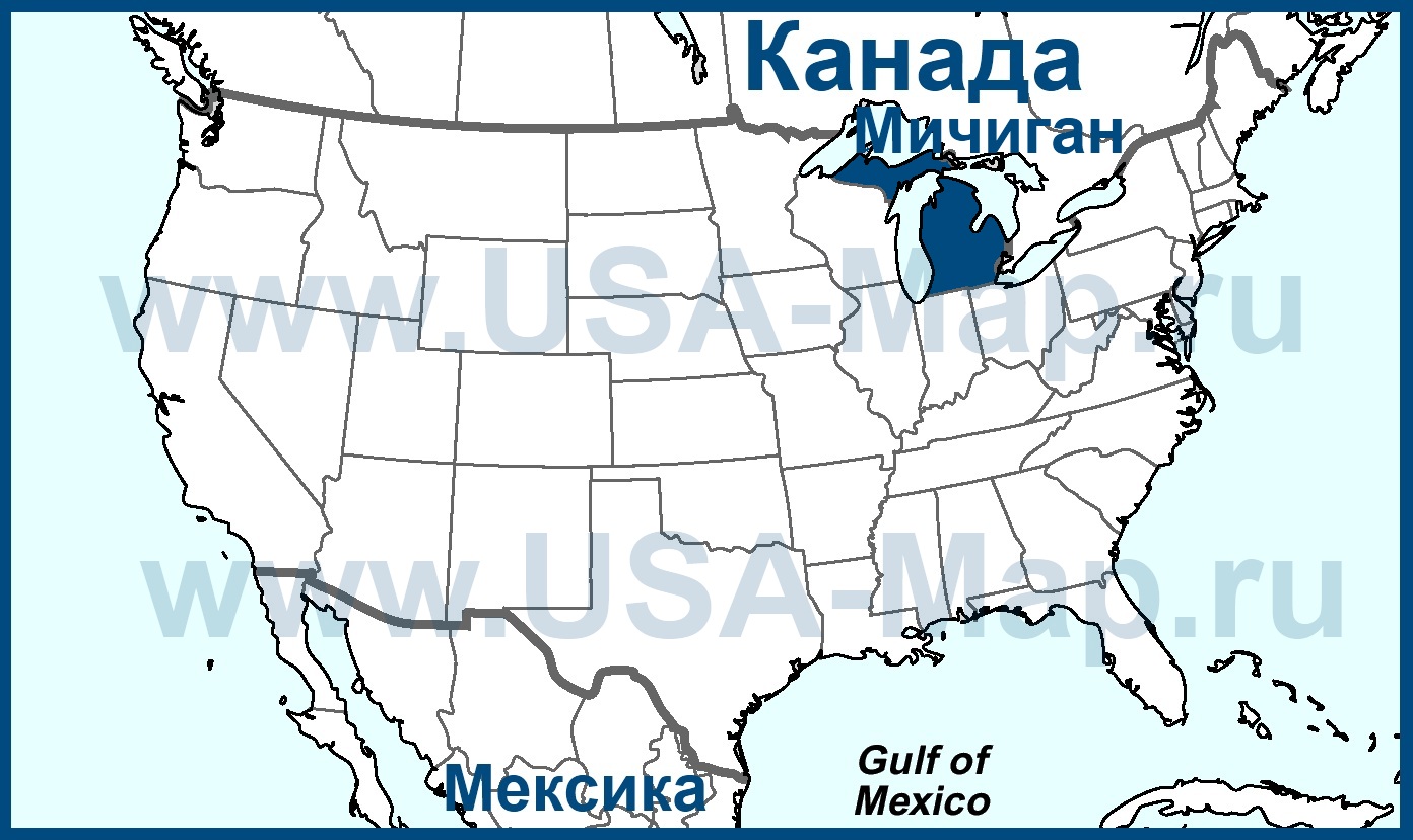 Карта сша озеро мичиган