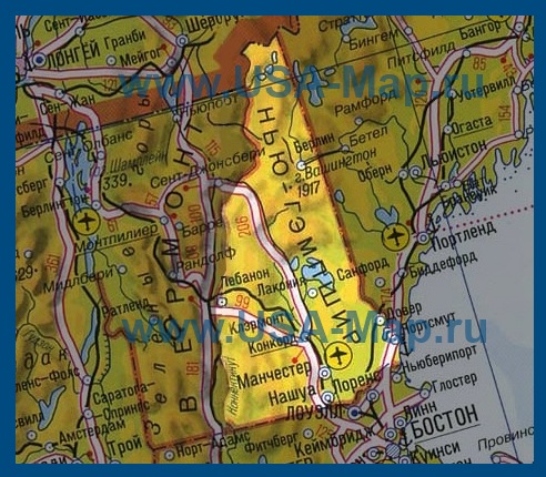 Карта Нью-Гэмпшира на русском языке