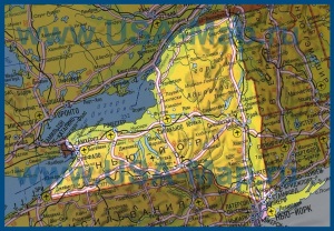 Карта штата Нью-Йорк на русском языке