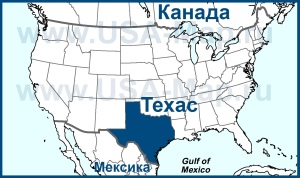 Техас на карте США